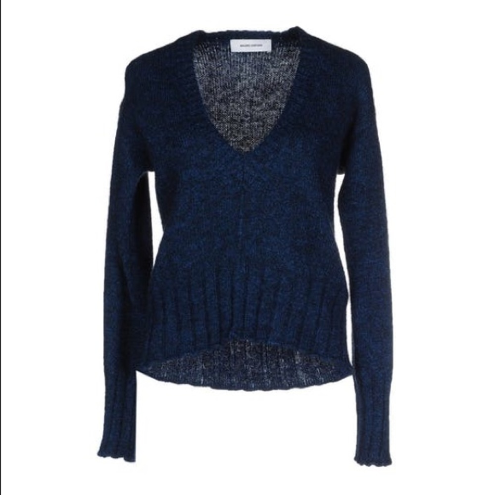 Metallic blue wool-blend sweater (made in Italy)